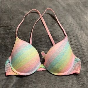 PINK cross cross push up bra